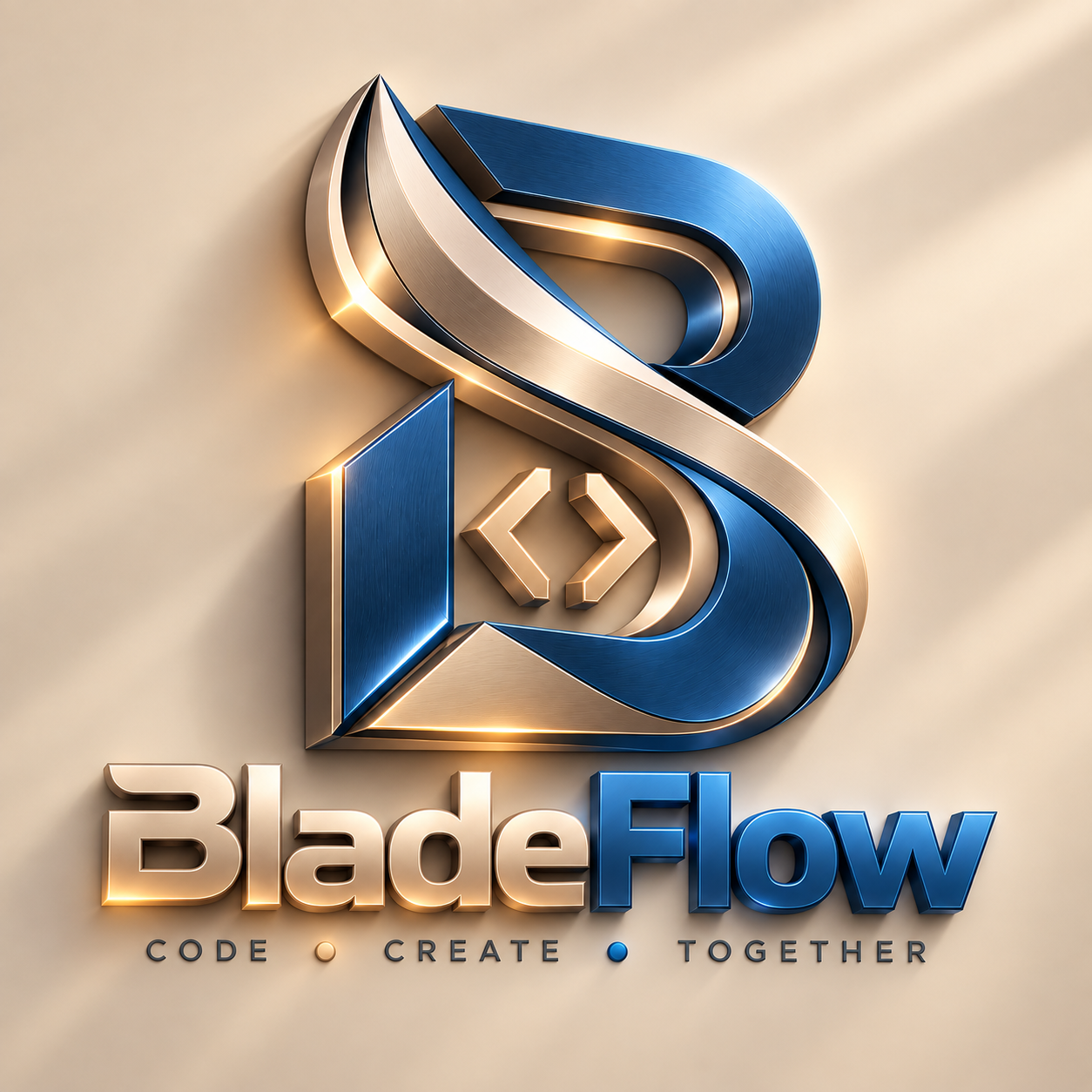 لوگوی بلید فلو؛ Code · Create · Together
